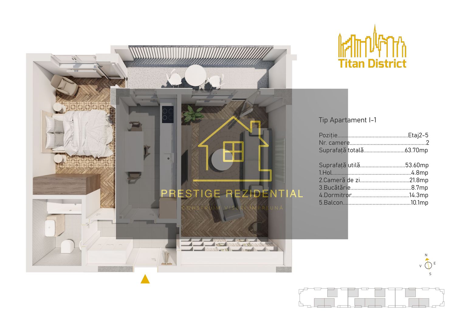 Apartament 3 Camere Decomandat, Titan-Pallady,Metrou N.Teclu - Schiță 8