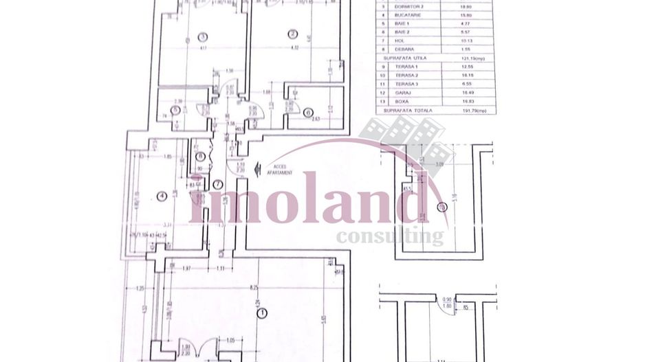 Vanzare - Apartament 3 camere & 3 terase & garaj & boxa -Aviatorilor-Televiziune - Schiță 8
