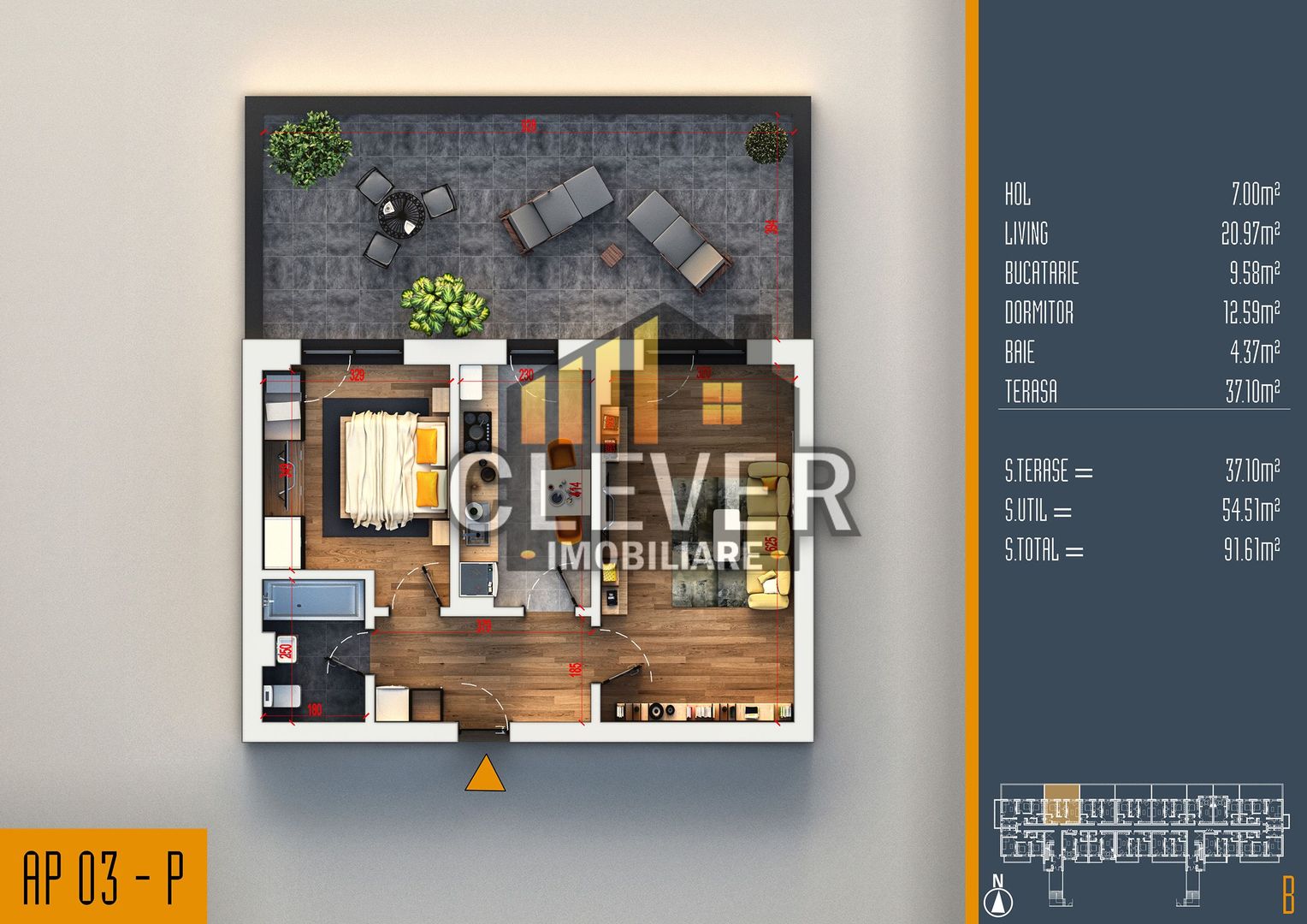 Apartament Superb 2 Camere cu Terasa 37mp Theodor Pallady - Poză 2