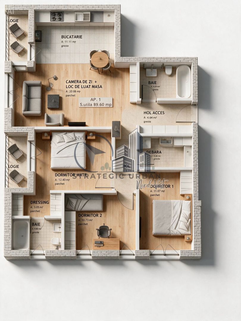 Apartament 4 camere, finisat nou – Ansamblul Oncos - Poză 18