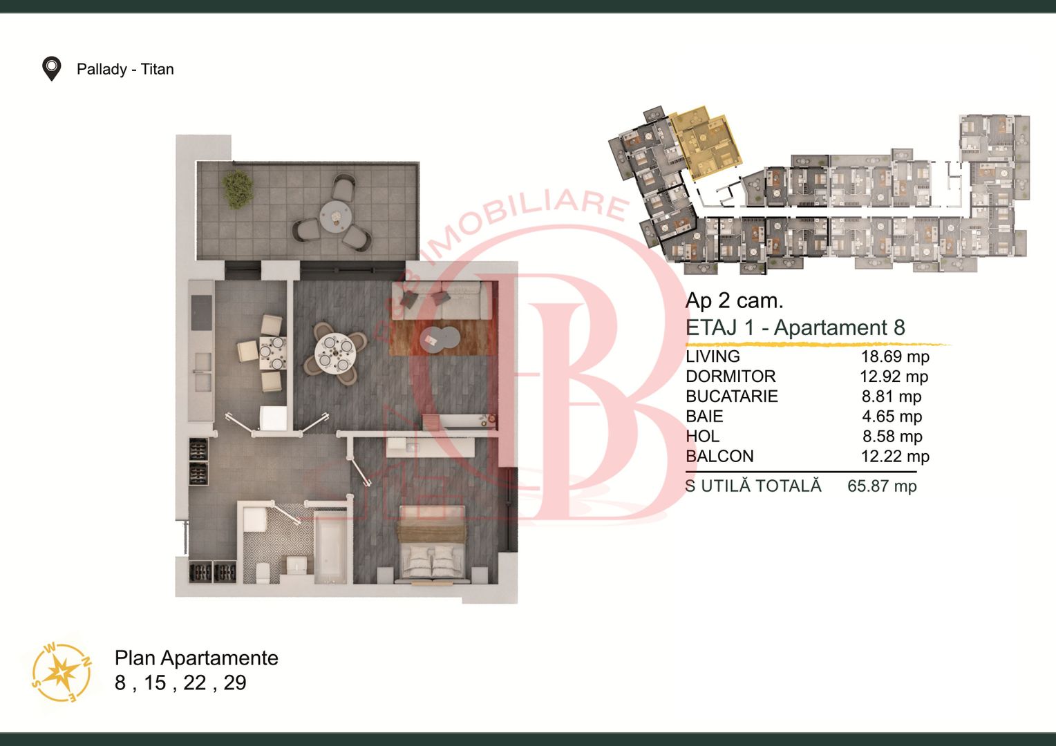 Theodor Pallady-Apartament 2 camere Loc de parcare Bonus - Schiță 2