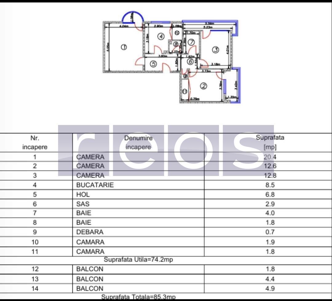 APARTAMENT DE VÂNZARE 3 CAMERE + LOC DE PARCARE ZONA PARC SEBASTIAN - Poză 8