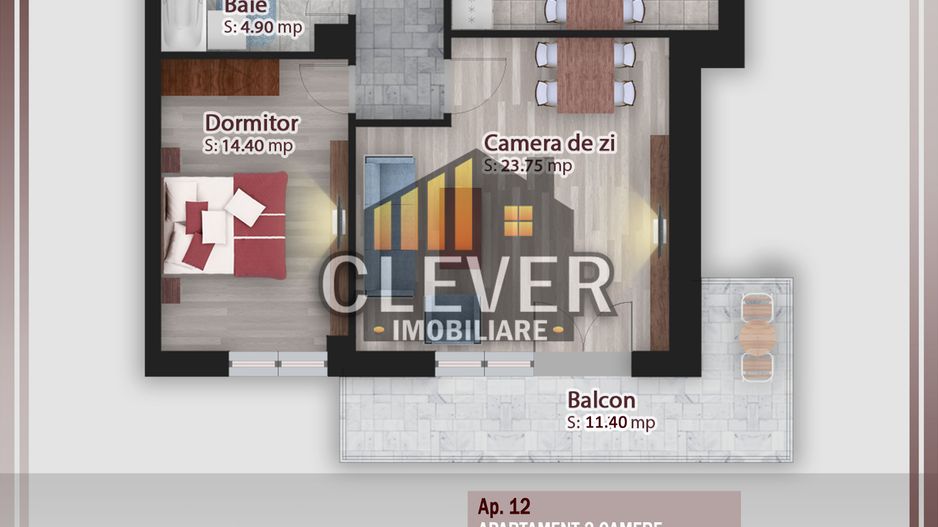 Apartament 2 camere Decomandat, Dezvoltator Pallady - Schiță 14