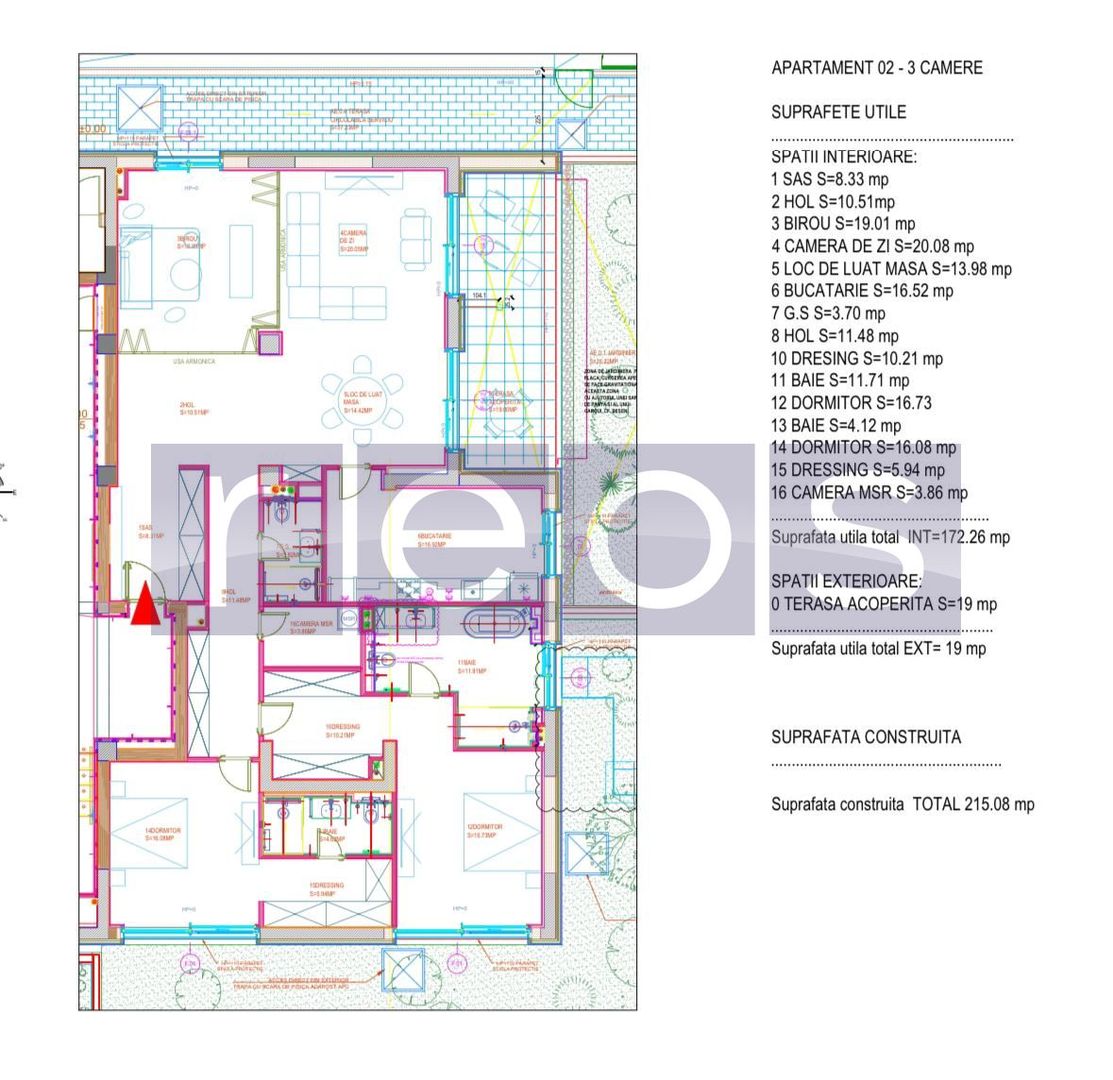 INCHIRIERE APARTAMENT ZAMBACCIAN | 172 MP 4 CAMERE|LOC PARCARE - Schiță 29