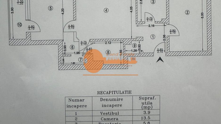 Apartament 3 camere -Zona Domenii - Schiță 19