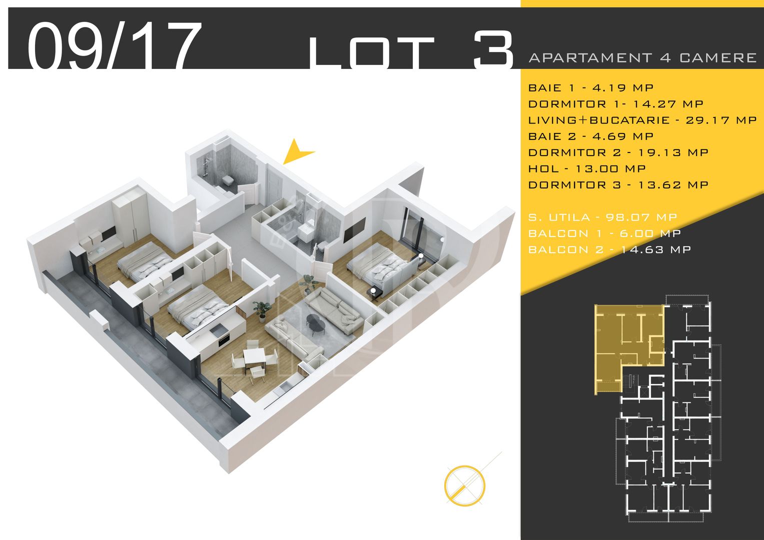 4 camere  Titan Pallady  Metrou Nicolae Teclu - Schiță 3
