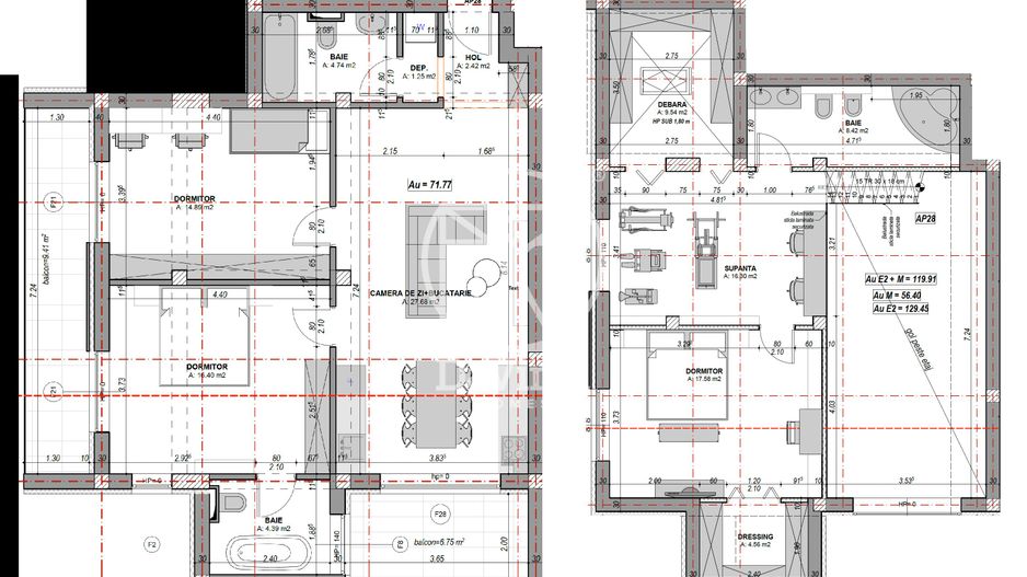 Penthouse 5 camere si dressing la alb, aer conditionat(NCL-COL-ap.27) - Poză 3
