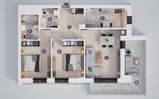 Apartament modern cu 3 camere, Rate la Dezvoltator 7 ani - Poză 13