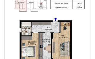 AP. 2CAM. FINISAJE PREMIUM / SCOALA BRAUNER,METROU N TECLU! - Poză 2