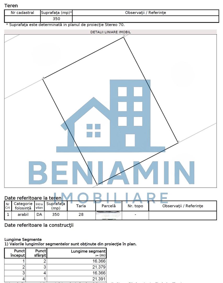 Parcela de 350mp-Ghercesti-Primaverii-Deschidere 16m - Poză 2