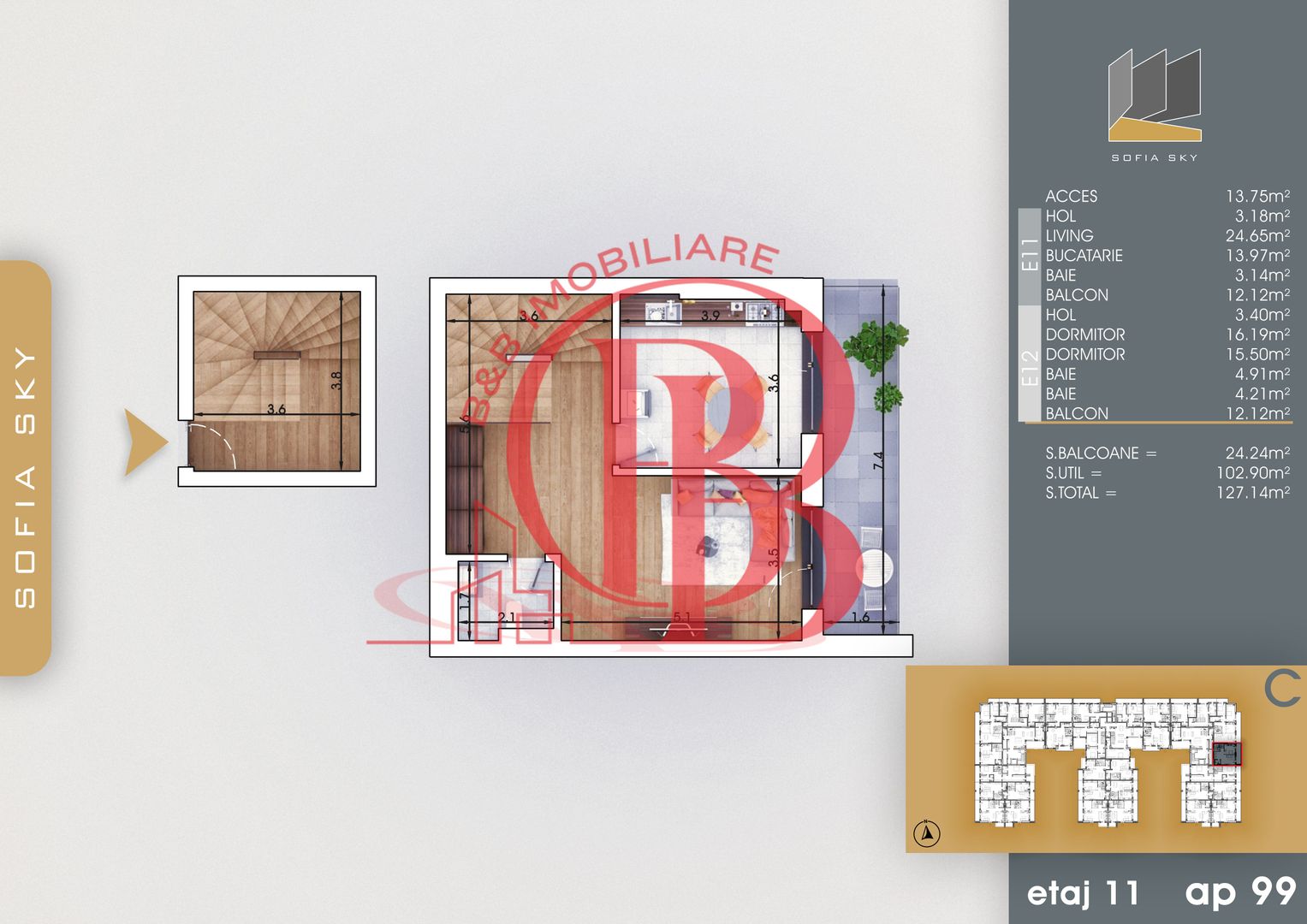 Apartament 3 camere mari cu scara interioara | 7min metrou Teclu - Poză 2