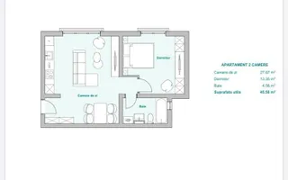 COMISION 0 | Apartament 2 camere | Etaj 1 | 46 mp utili | Zona Plopi - Poză 16