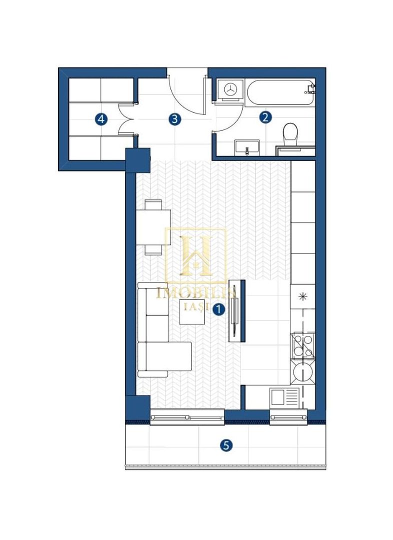 PROMO! Ap. 1 camera, 43.61mp, Galata, 74.155 euro cu TVA INCLUS - Poză 5