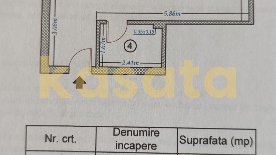2 CAMERE DECOMANDAT|54 MP|BLOC 2015|10 MIN METROU 1 DECEMBRIE - Schiță 13