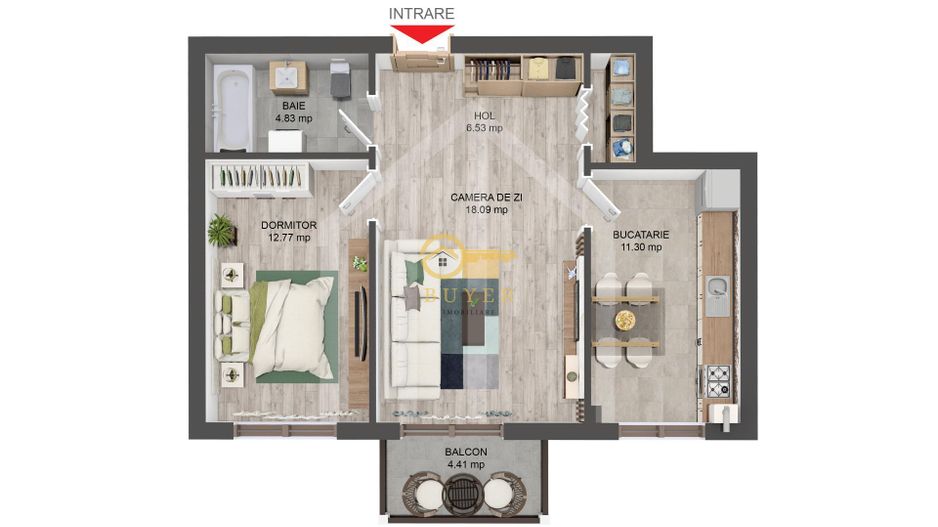 Apartament cu 3 cam - 71 mp + gradina 47mp, pe Brana- Finisat la cheie - Poză 6