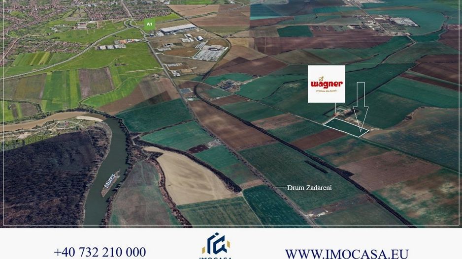 Arad Sud, De Vanzare teren extravilan 9772 mp, Vecinatate ferma Wagner - Poză 1