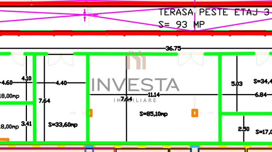 Spatiu comercial de inchiriat – 235 mp in Centrul Clujului - Schiță 2