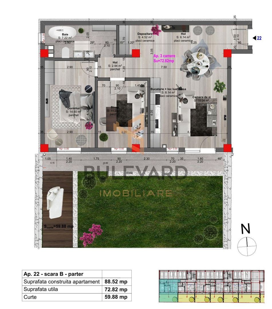 Apartament cu 3 camere, 73 mp+gradina de 60 mp! - Poză 4