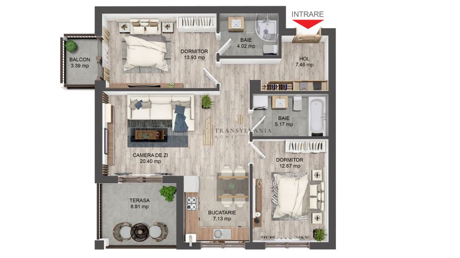 Apartament 3 camere, 71mp, curte 50 mp, Zona Selimbar. - Poză 1