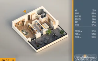 Apartament 2 camere + terasă mare | Bloc nou Pallady - Schiță 11