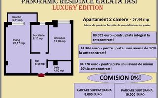 Apartament decomandat de vanzare in Iasi, Galata, 57,44 mp, bloc nou - Poză 2