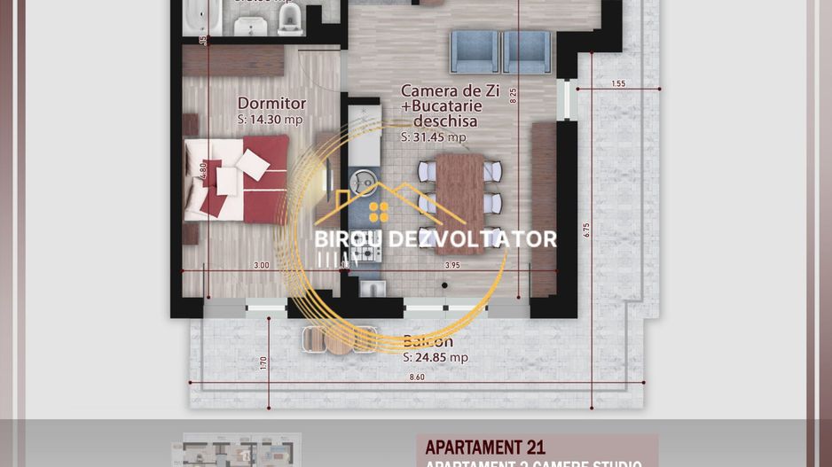 Decomanadat Mare Parcare Gratis Pretabil 3 camere Pallady metrou Teclu - Poză 2