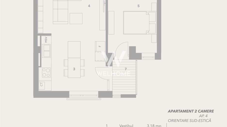 Apartament 2 camere, lift, boxe, garaj, INTABULAT - Sibiu - Schiță 7