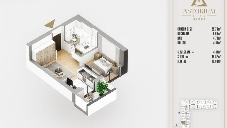 GARSONIERA DUBLA IN BLOC PREMIUM. INVESTITIE / ASTORIUM LIFE! - Poză 3