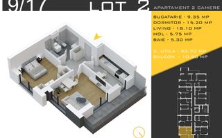 2 camere  Titan Pallady  Metrou Nicolae Teclu - Schiță 1