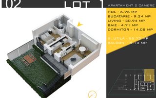 2 camere cu gradina Titan Pallady  Metrou Nicolae Teclu - Schiță 10