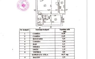 MILITARI LUJERULUI METROU 2 Camere Etaj 2din4 Bloc Reabilitat Termic - Schiță 6