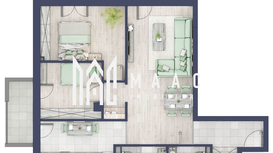 Apartament 3 camere | Balcoane 16.1 mp | Etaj 2 | Turnisor - Poză 1