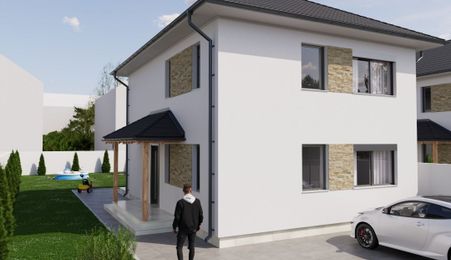 Casa 4 camere, 3 bai, terasa si curte NOU