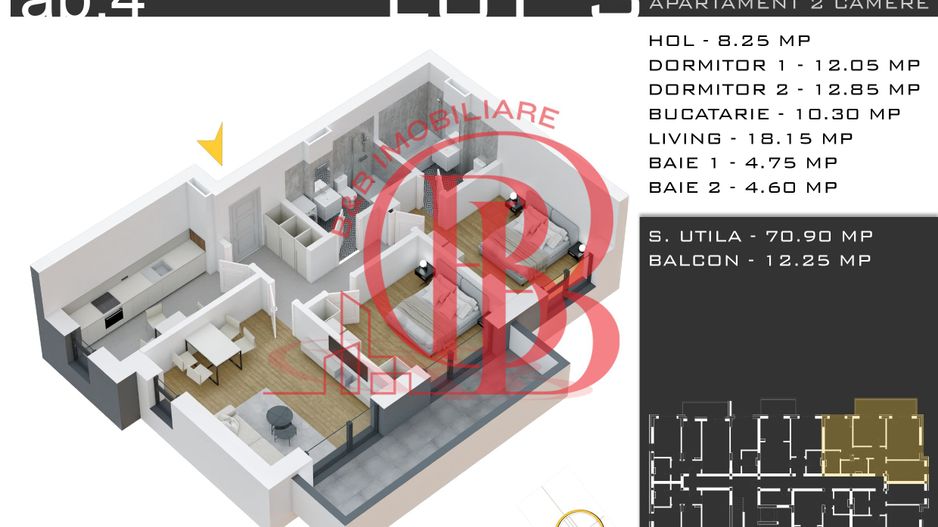 Apartament 3 camere-Discount 50% Loc Parcare-Theodor Pallady - Schiță 13