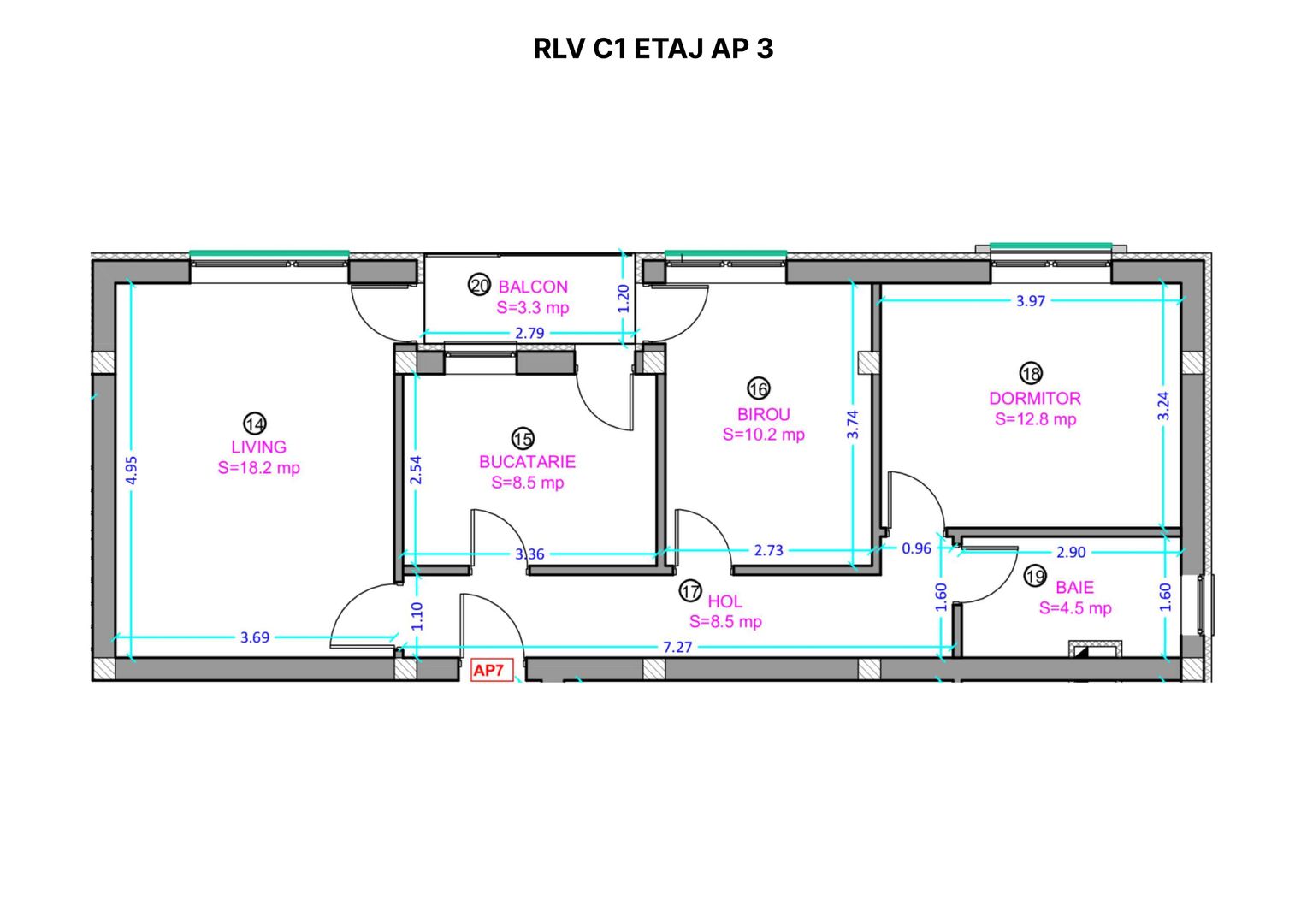 Apartament 2 camere cu bucatarie inchisa- Selimbar zona Lidl. - Schiță 4