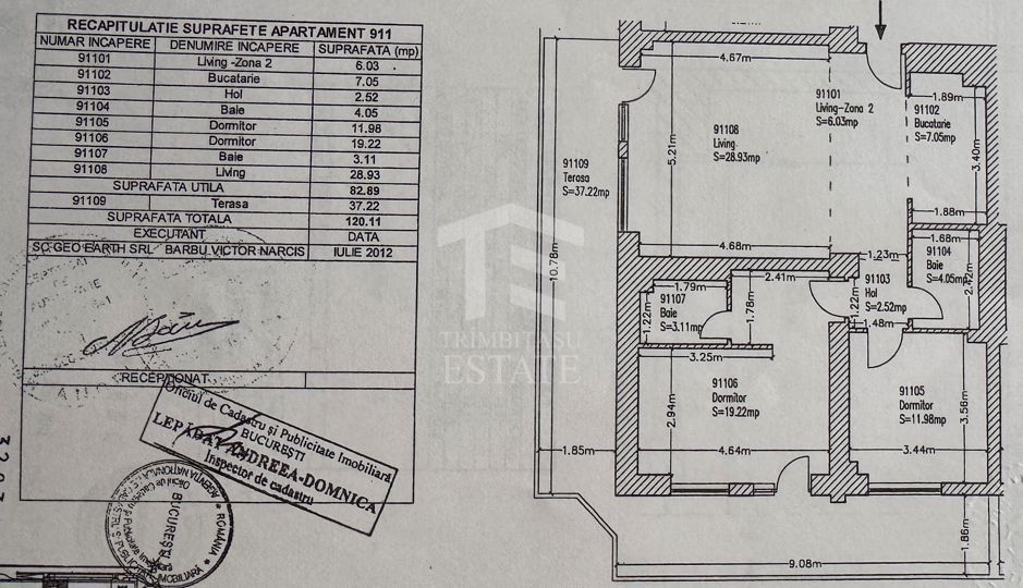 DRISTOR - Baba Novac | 3 camere | Terasa 38mp |2 locuri parcare - Schiță 3