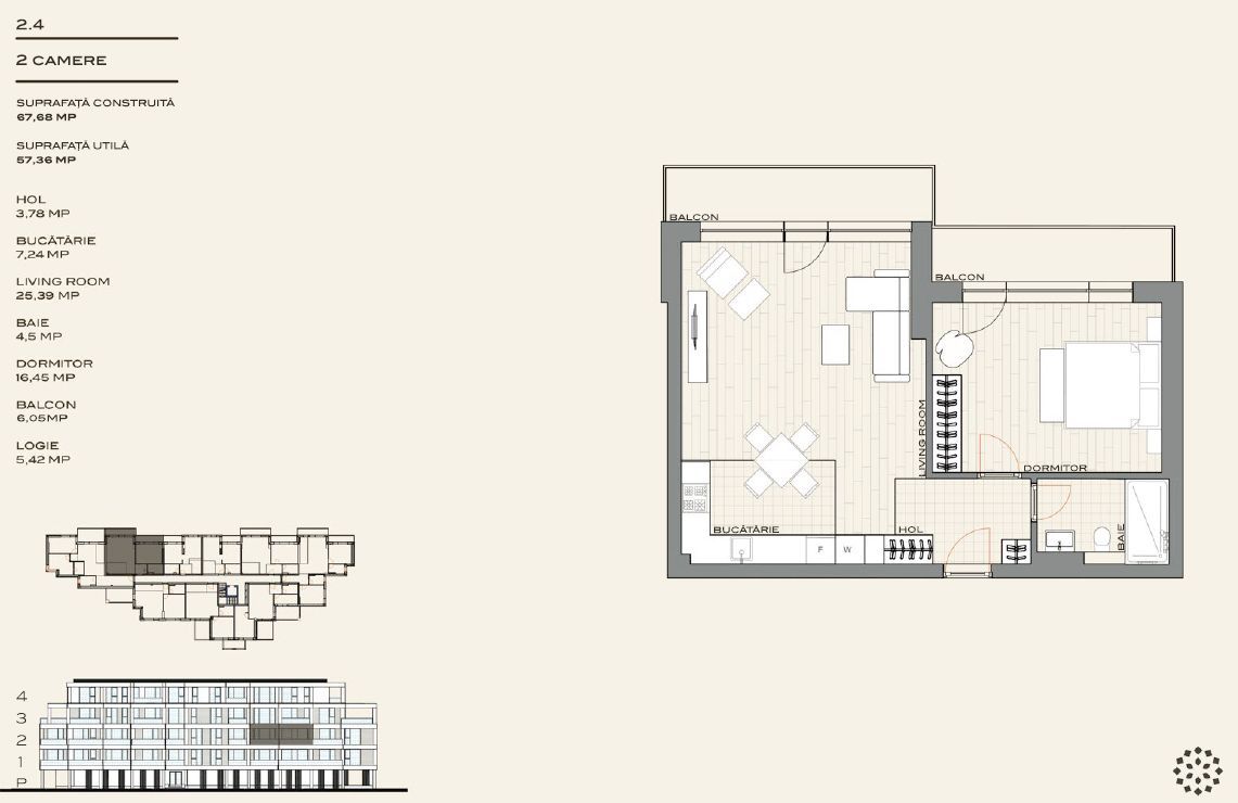 Apartament cu 2 camere de vânzare în Nord, Voluntari - Poză 1