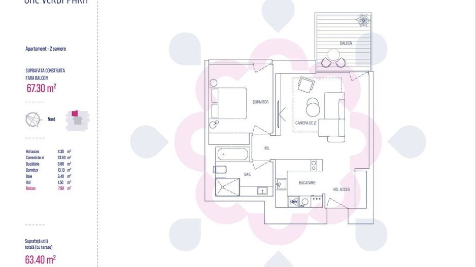 OFERTA Vanzare 2 camere | ONE Verdi Park | Finalizat - Schiță 10