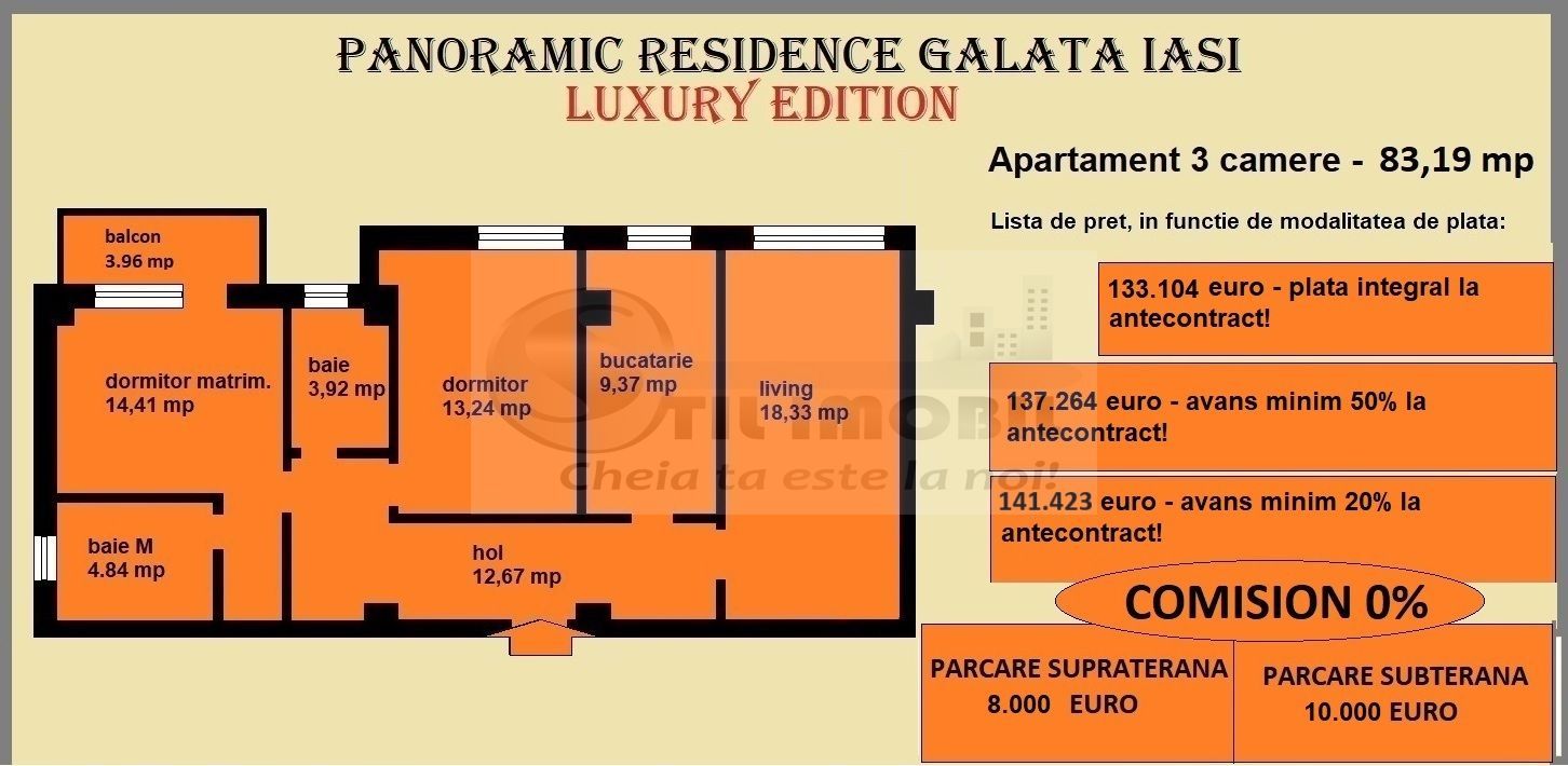 Apartament decomandat de vanzare in Iasi, Galata, 83,19 mp, bloc nou - Poză 2