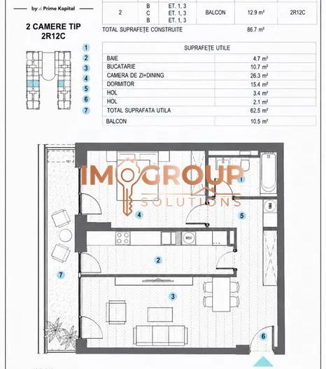 SILK DISTRICT - BLOC NOU INTABULAT - ETAJ 1 - APARTAMENT CU 2 CAMERE - Poză 5