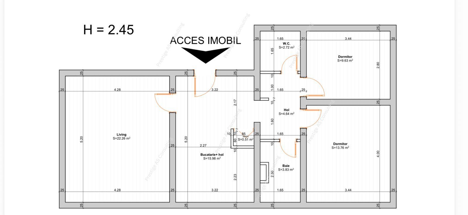 3 camere decomandat | Prima Inchiriere | Iulius Town – Matei Basarab - Schiță 21
