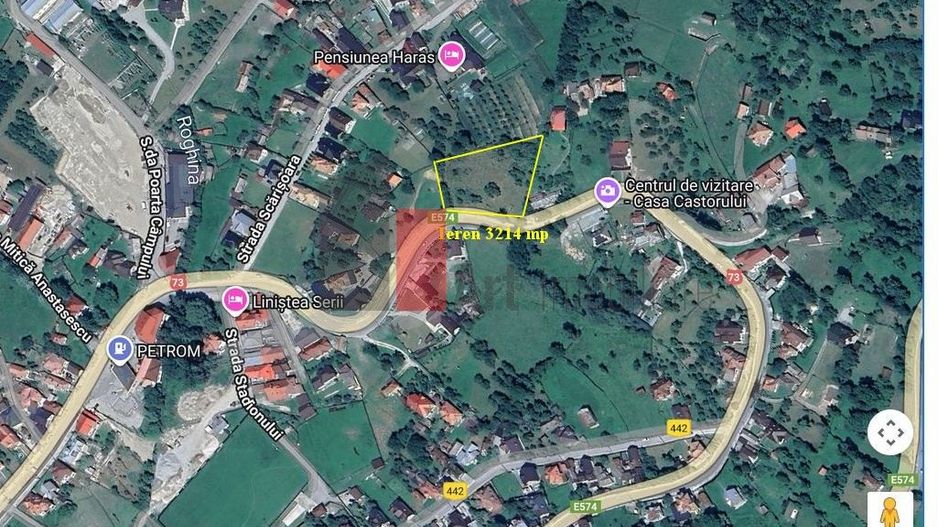 Teren intravilan 3214 mp  în Rucăr cu deschidere 56 m în DN73 - Poză 3