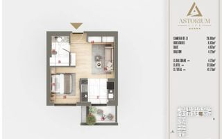 GARSONIERA DUBLA-MOBILATA ETAJ 1 / PROIECT PREMIUM ASTORIUM LIFE! - Poză 3