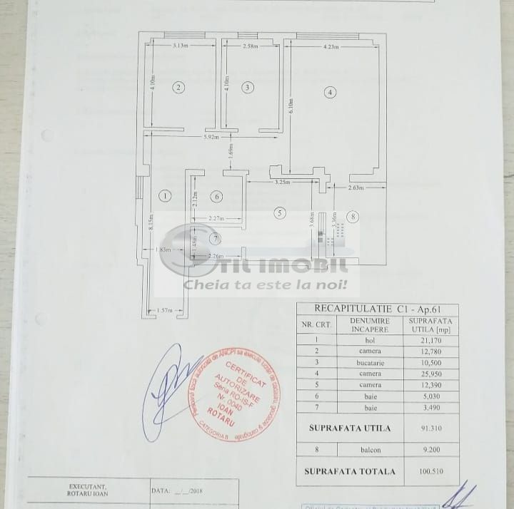 Apartament 3 camere DECOMANDAT INTABULAT100.5mp Soseaua Valea Rediului - Poză 7