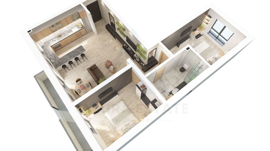 Apartament premium 69.4 mp utili 3 camere balcon 8.1 mp pe Dna Stanca - Poză 2