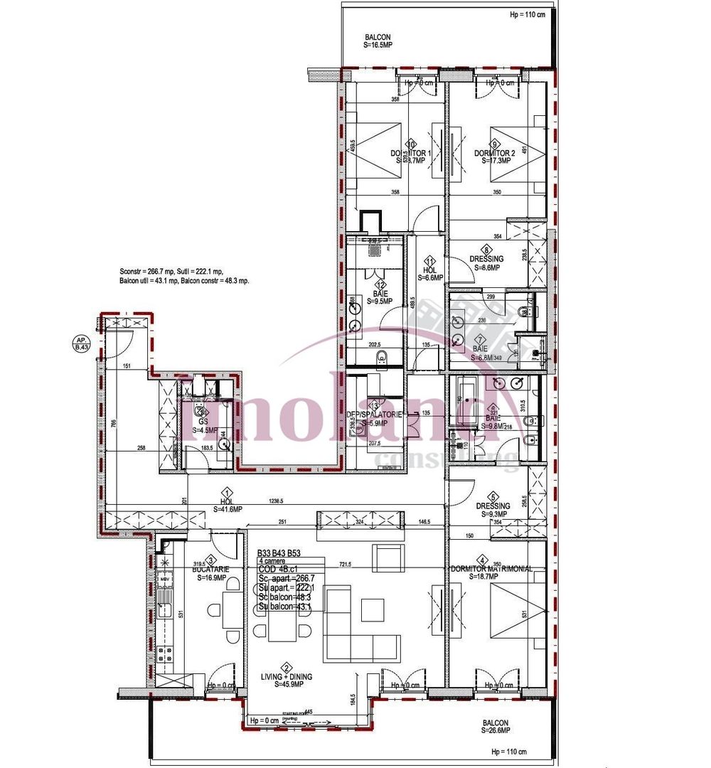 Apartament superb - 4 camere - vanzare - Rahmaninov - Floreasca - Schiță 34