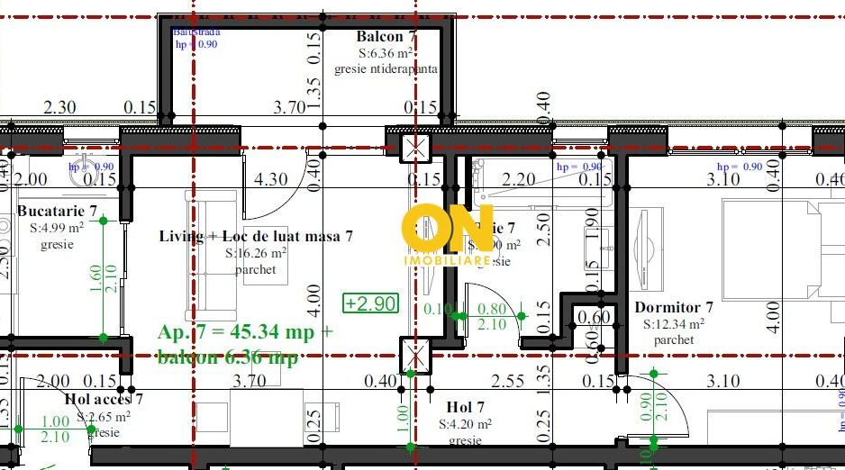 Apartament cu 2 camere, etaj 1, garaj - Schiță 2