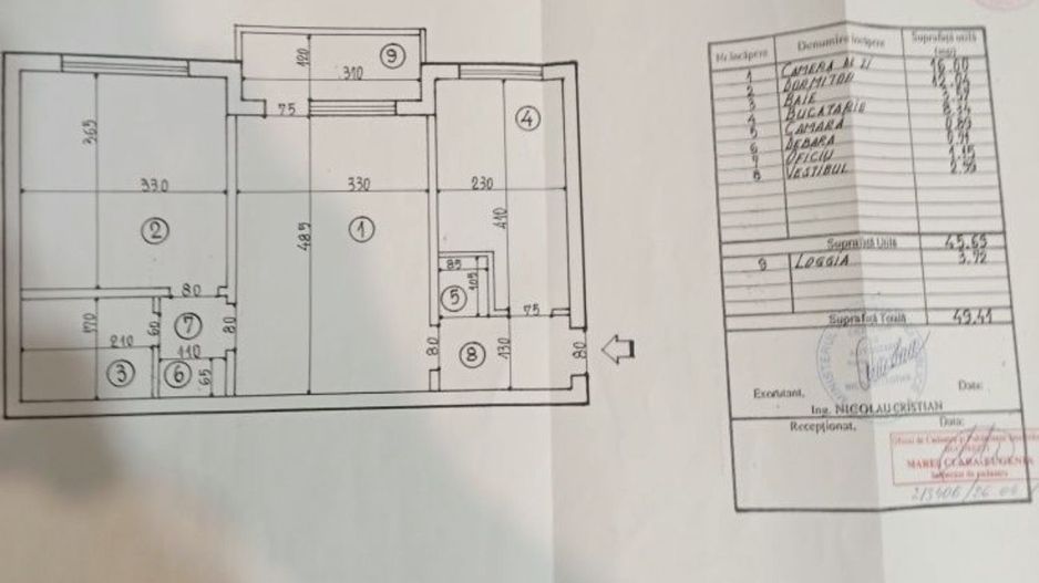 Apartament 2 camere bloc anvelopat Veteranilor, Lujerului - Schiță 1