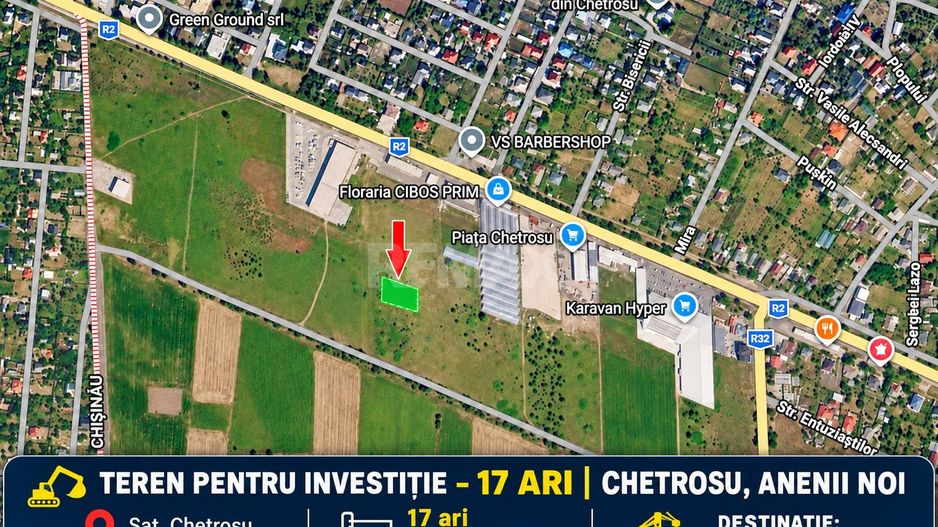 TEREN PENTRU INVESTIȚIE – 17 ARI | CHETROSU, ANENII NOI |  DESTINAȚIE: CONSTRUCȚII - Poză 1