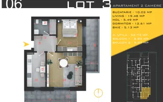 Apartament 2 camere Theodor Pallady Metrou Teclu Comision 0 - Schiță 11